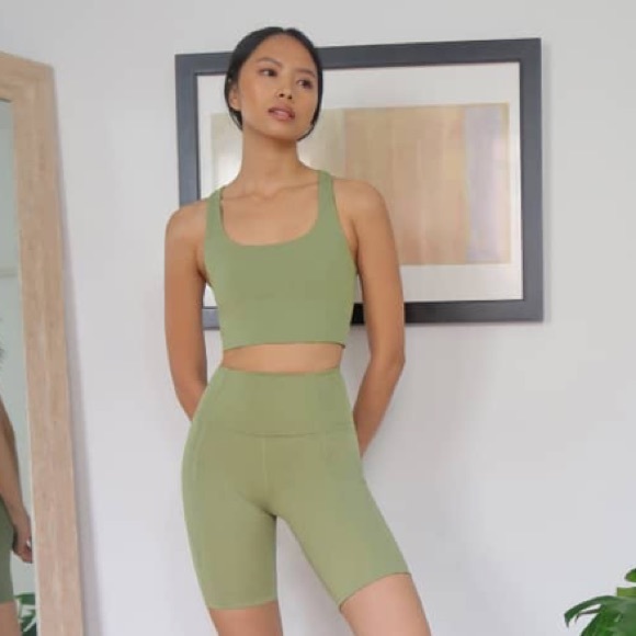 girlfriend collective Pants - NWT Girlfriend Collective Hi Rise Bike Short Olive